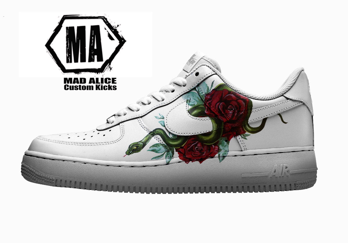 Custom Nike AF1 - Snake and roses 