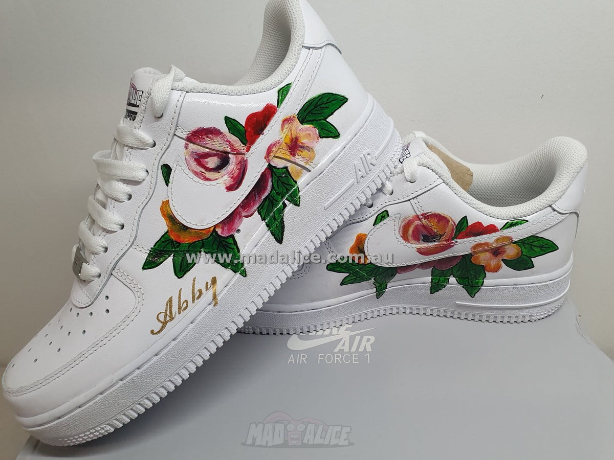 flower hand painted sneakers