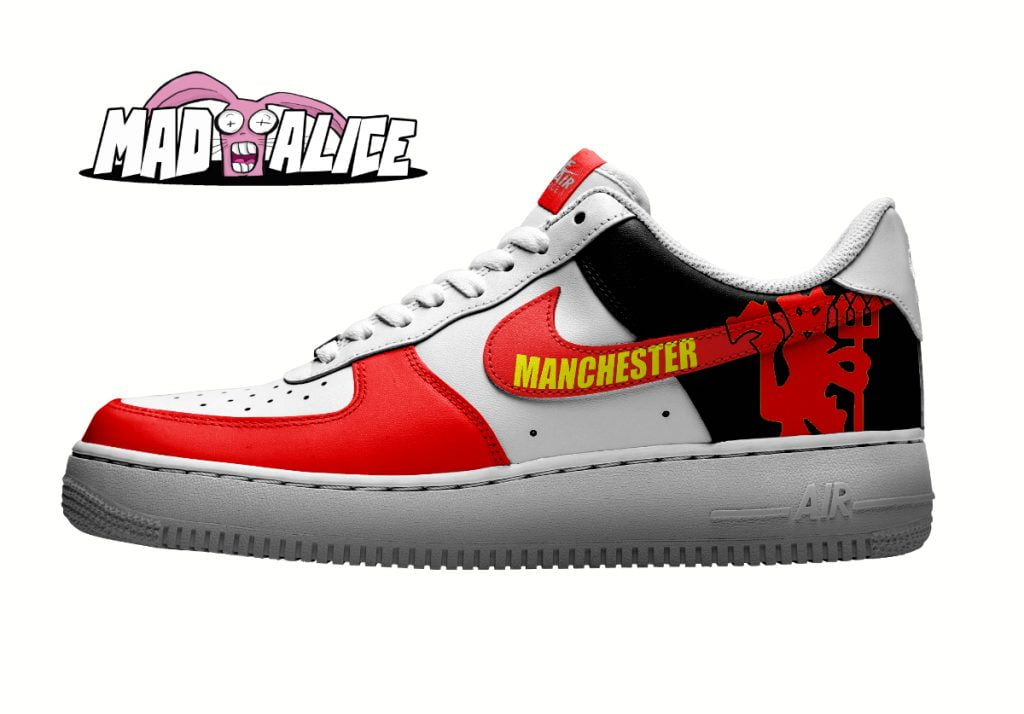 manchester United custom painted shoes