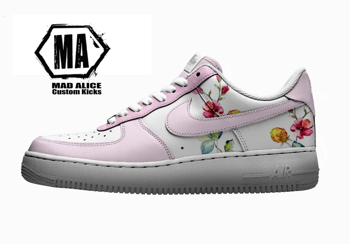 Pink pastel flower custom AF1 shoes