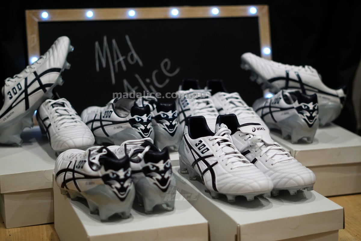 Joel Selwood Geelong Cats Custom PAINTED boots MAD ALICE CUSTOM KICKS