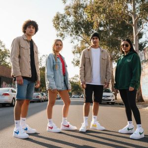 drippy nike swoosh sneakers. choose your colur nike tick trainers