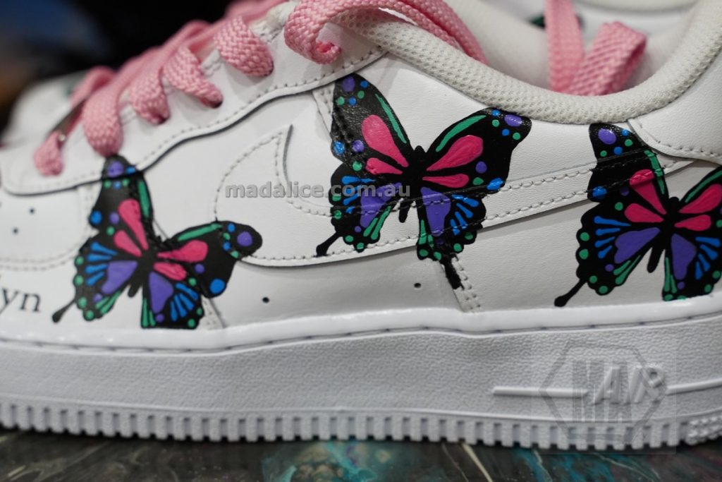 hand painted butterfly nike