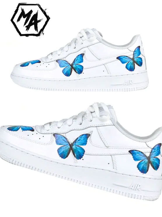 Blue Butterfly custom shoes