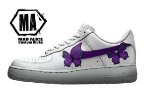 custom Nike purple butterfly