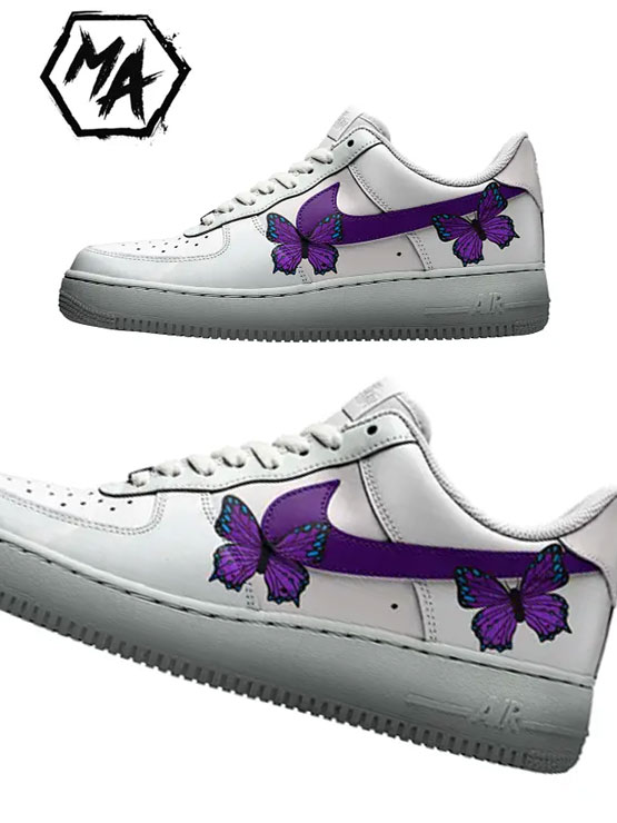 Purple Butterfly custom AF1 shoes