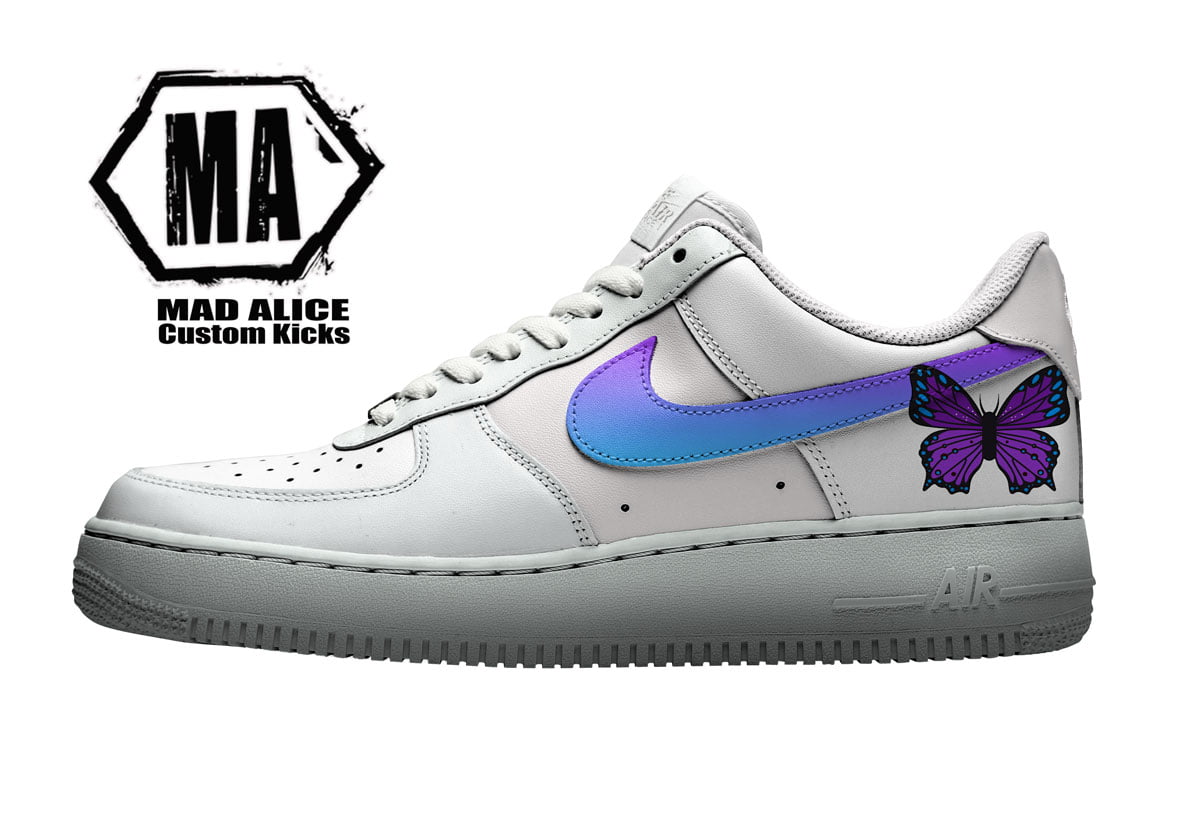 Purple Single Butterfly custom AF1 shoes