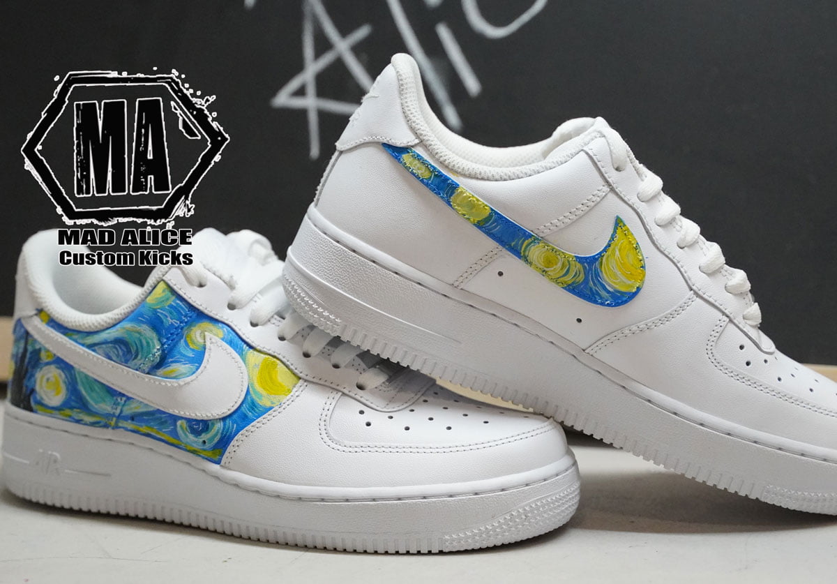 Starry Night hand painted AF1 shoes