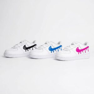 kids custom Af1 drippy coloured swoosh sneakers