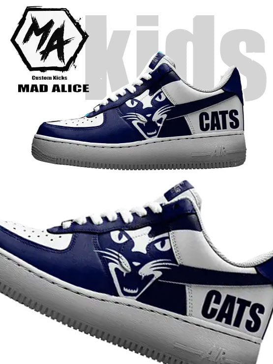 Geelong Cats Kids Custom Af1 Shoes
