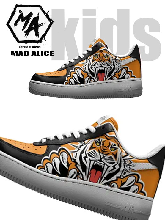 Wests Tigers Custom AF1 Kids Shoes