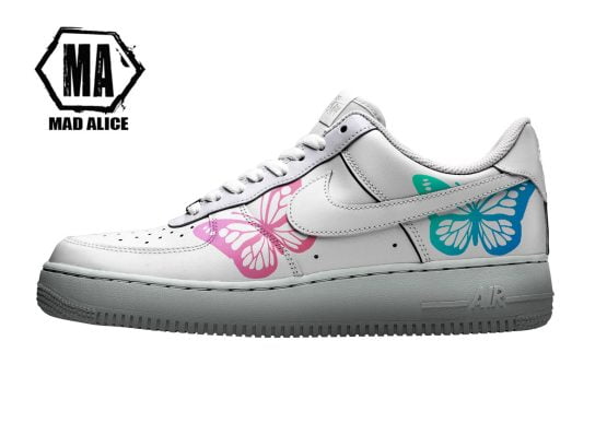 hand painted butterfly af1 sneakers