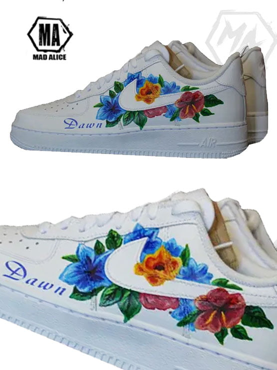 Blue Wildflowers Custom AF1 Shoes