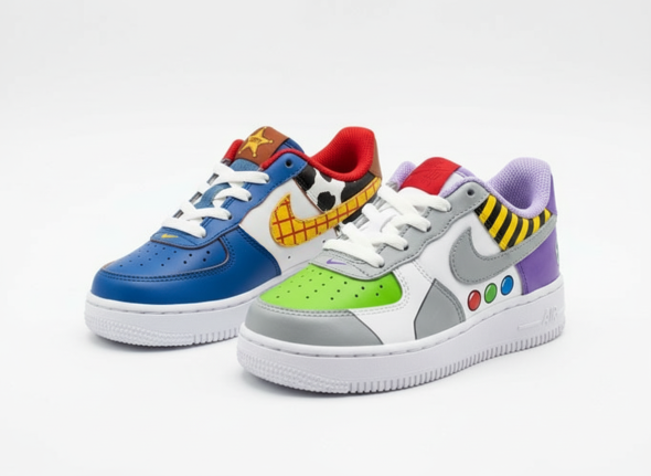 toy story buzz and woody custom Nike Af1 sneakers for kids