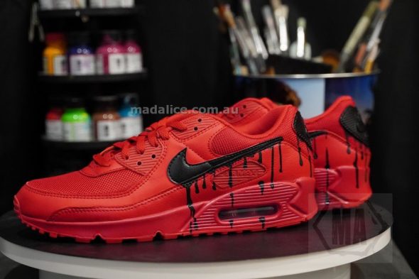 red drippy air max 90
