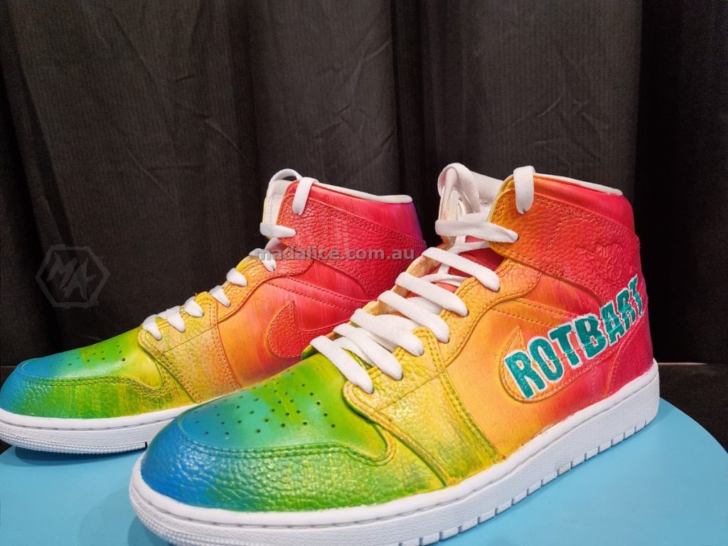 custom rainbow jordans