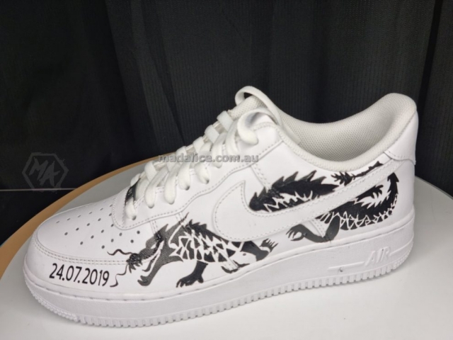 custom painted dragon af1 shoes