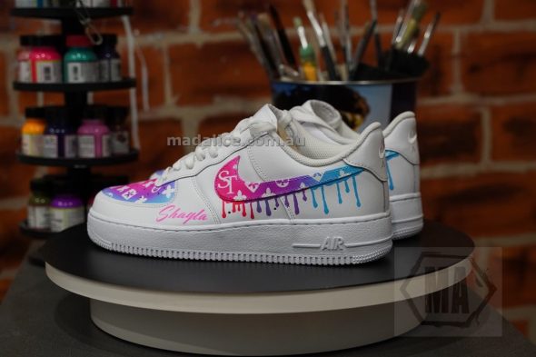 rainbow fade custom painted shoes