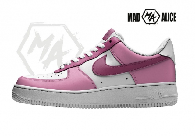 pink custom painted shoes