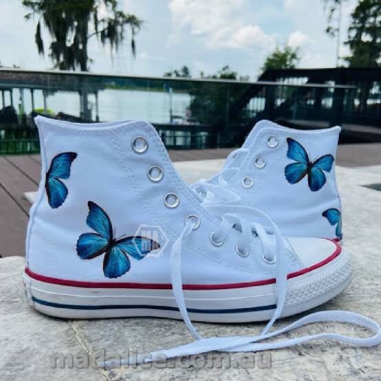 custon converse butterfly shoes