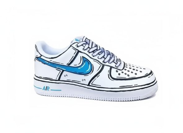 blue sketchy custom air forces. choose your colour