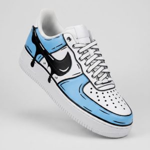 Custom drippy cartoon AF1 sneakers. pink, blue, red, yellow, black