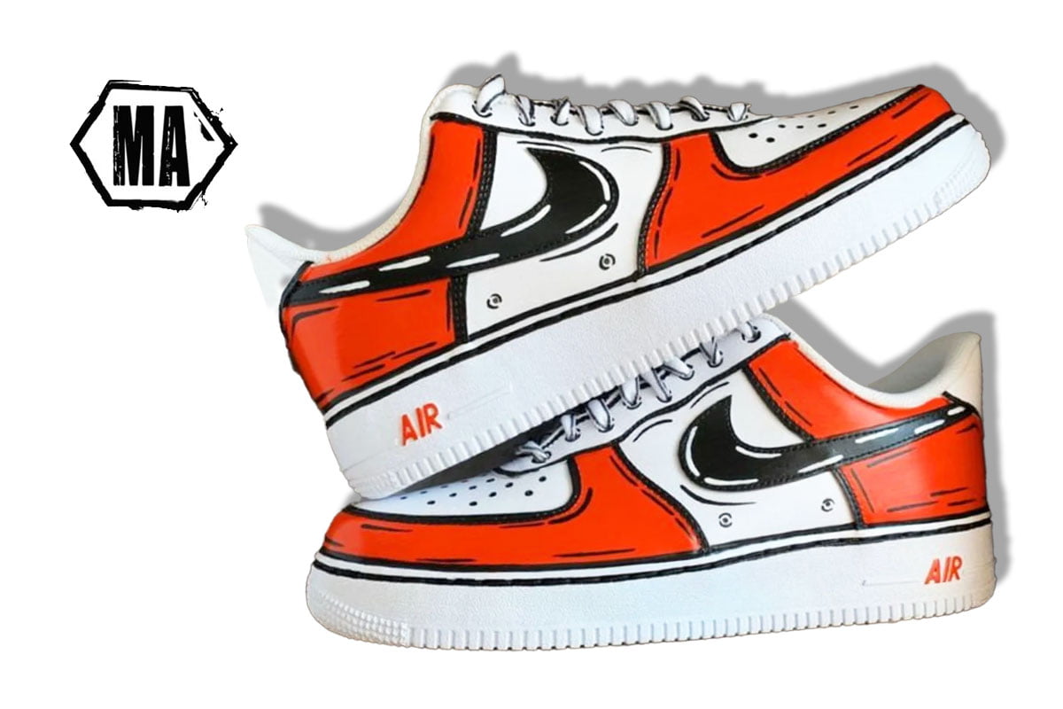 Orange cartoon custom AF1 shoes