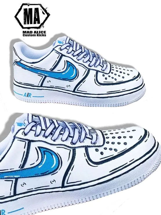 Cartoon Sketchy Nike AF1 Shoes