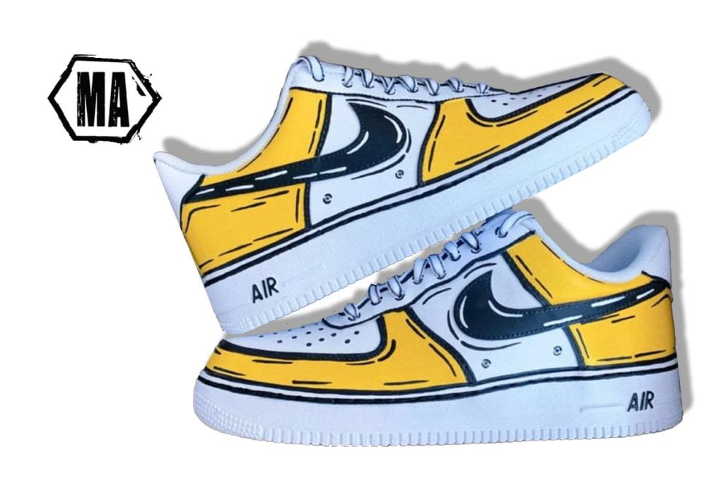 Yellow no drip cartoon custom shoes