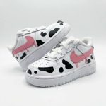 hand painted custom kids cow print custom nike af1