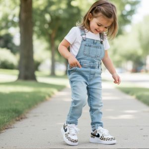 kids custom leopard print nike af1 sneakers