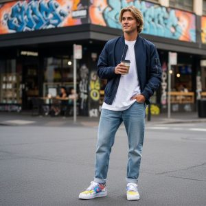 custom nike air force one sneakers coloured drip