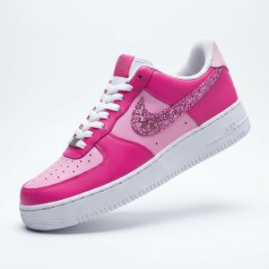 barbie pink af1 sneakers with glitter
