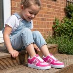 girls pink barbie glitter nike af1 sneakers