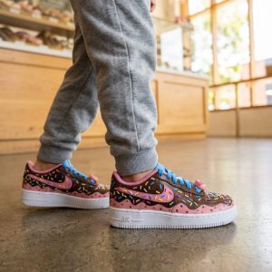 chocolate donut custom Nike sneakers by Mad Alice