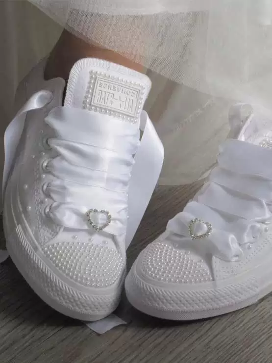 converse customised wedding shoes