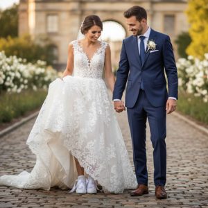 converse customised pearl wedding shoes