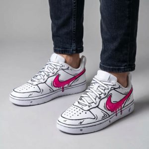 nike court vision mens pink drippy custom