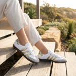 gold glitter Adidas samba custom sneakers