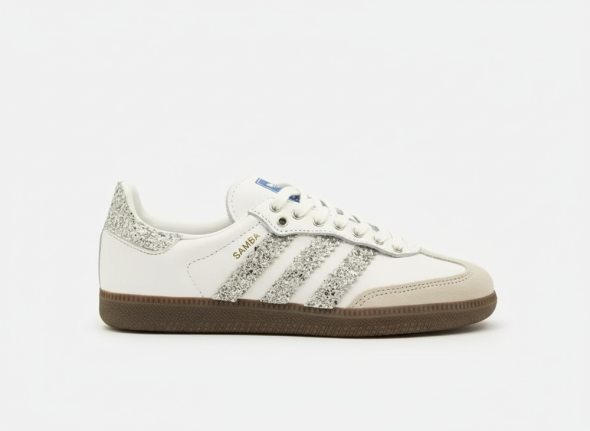 Silver glitter Adidas samba custom sneakers