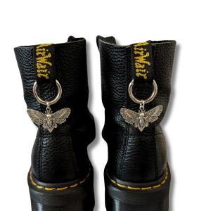 silver skeleton moth boot charms