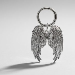 angel wings silver boot shoe charm