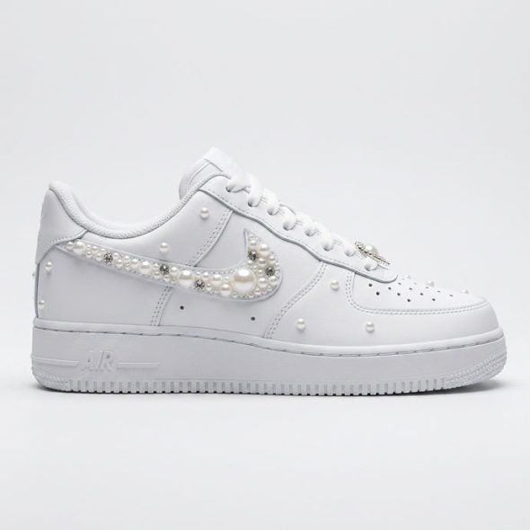 pearl covered af1 custom wedding sneakers