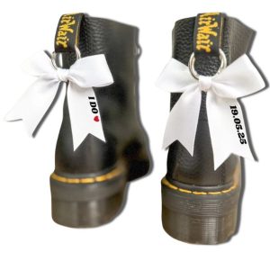 custom wedding doc marten boot bows