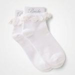 personalised bride wedding frill socks
