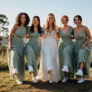 pearl sneakers for the bride and bridesmaids