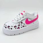 pink leopard kids nike shoes