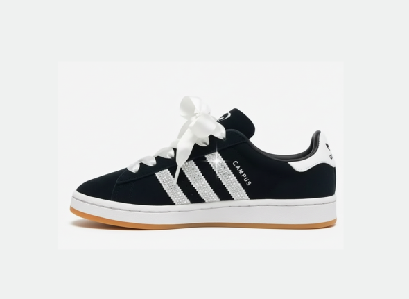 Adidas Campus crystal striped diamond kicks custom sneakers