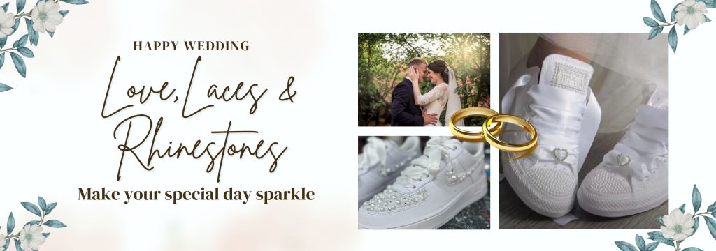 custom wedding sneakers for the bride and groom