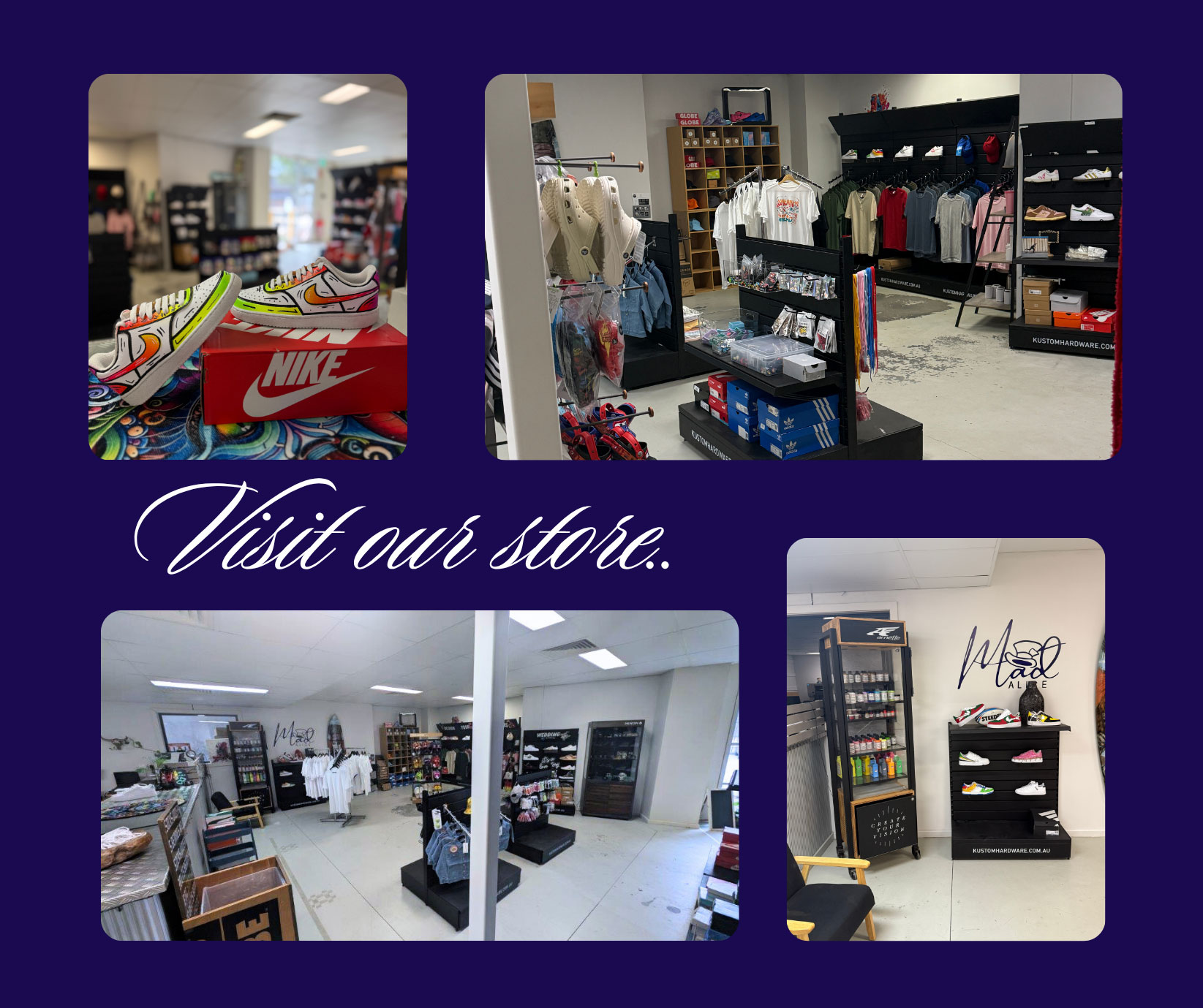 visit our hunter valley custom sneaker store